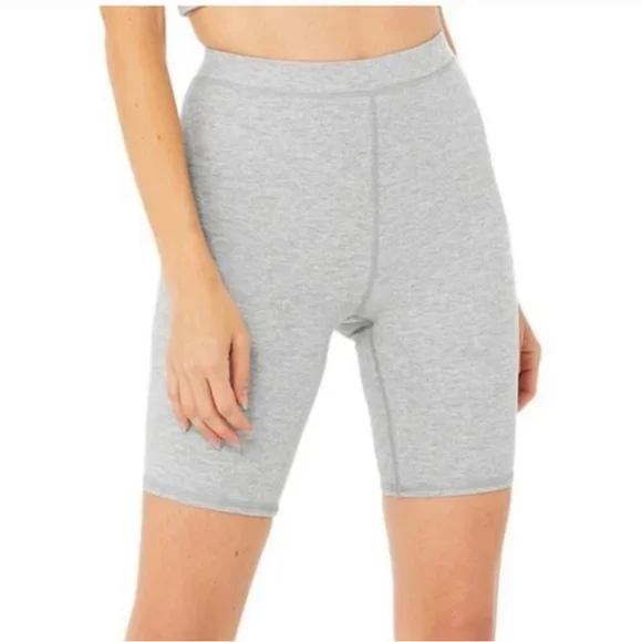 Women's Alo Yoga Biker Shorts Size S Gray - Picture 1 of 5